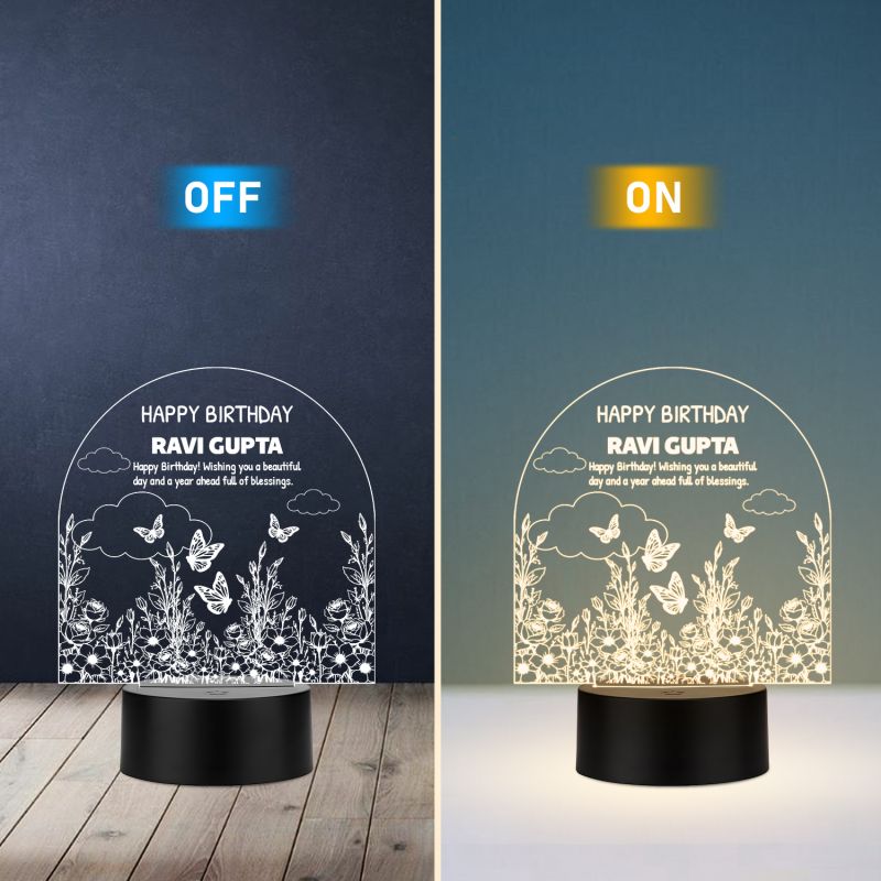 Personalized Happy Birthday Night Lamp with Warm white light Return Birthday Gift for Friend